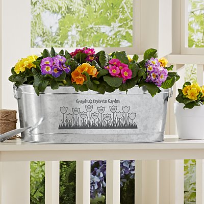 Blooming Tulip Personalized Garden Planter Tub