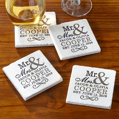 Happy Couple Tile Coaster Set