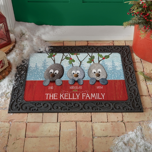 Reindeer Rocks Family Doormat Personal Creations
