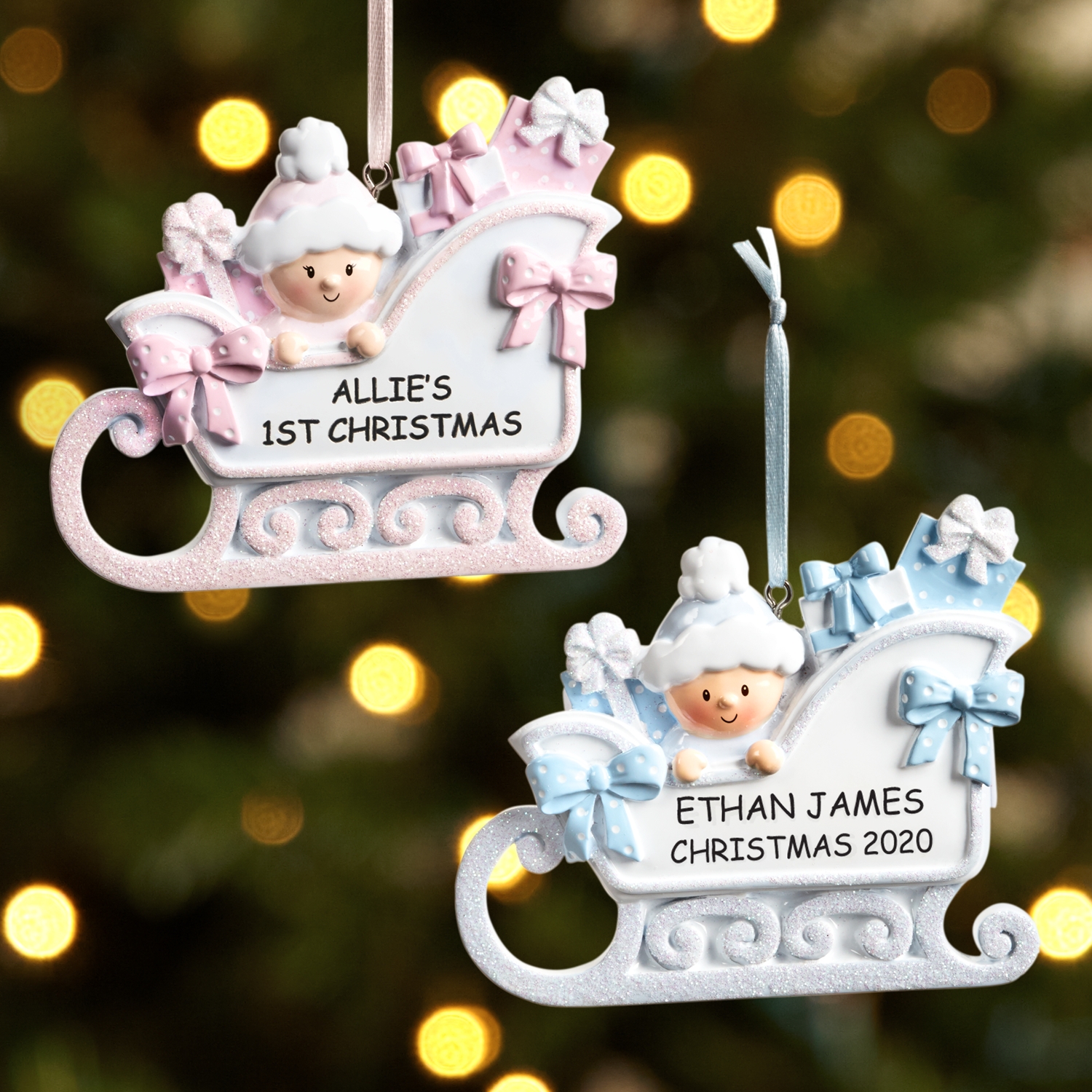 baby's first steps ornament