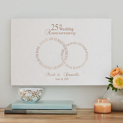 Rings of Love Anniversary Leather Wall Art