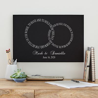 Rings of Love Wedding Leather Wall Art