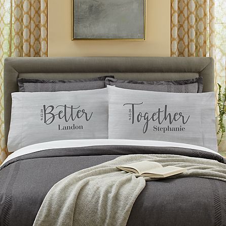 Bride & Groom Pillowcase Wedding Engagement Anniversary Cool Couple Personalized 