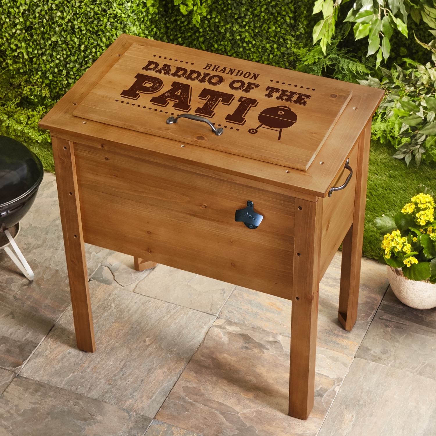 wooden patio cooler