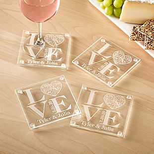 Our Love Glass Coasters