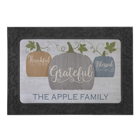 Farmhouse Pumpkins Doormat-w/ Holder-17x27