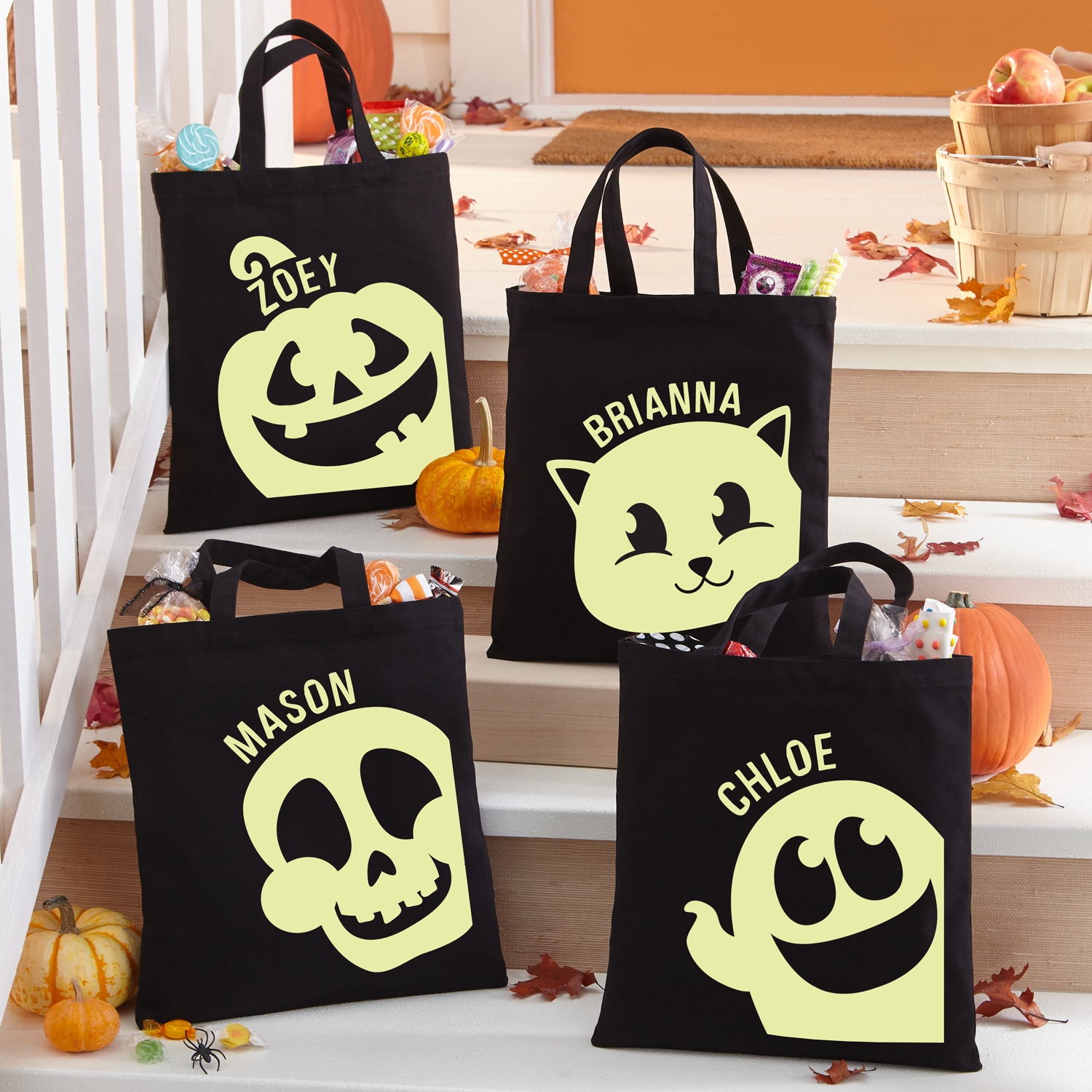 Halloween Party Glow In The Dark Black Treat Bag