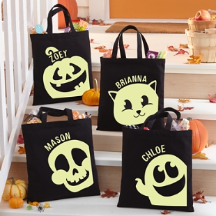 Bat, Skull, Spider and Pumpkin Halloween Treat Bags and Ties, 20