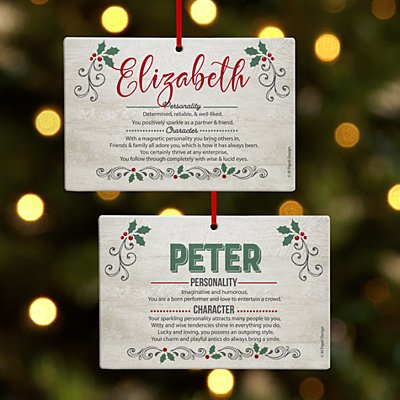 Holiday Name Meaning Rectangle Ornament