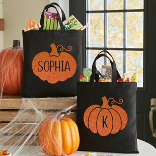 Spooky Sparkle Pumpkin Tote Bag