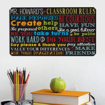 Classroom Rules Metal Sign