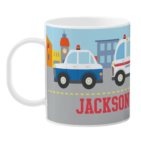 Fun Graphic Personalized Tableware - Emergency Vehicles Cup