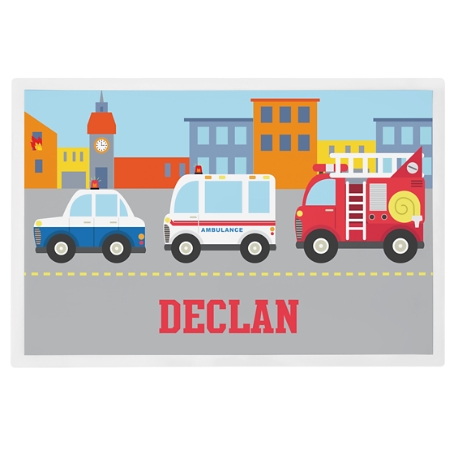 Fun Graphic Personalized Tableware - Emergency Vehicle Placemat