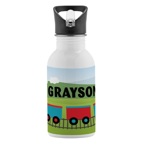 Fun Graphic Water Bottle - Trains