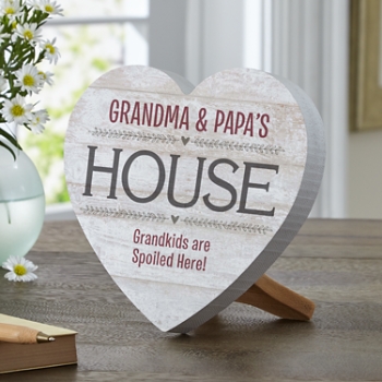 Grandparents House Wood Heart