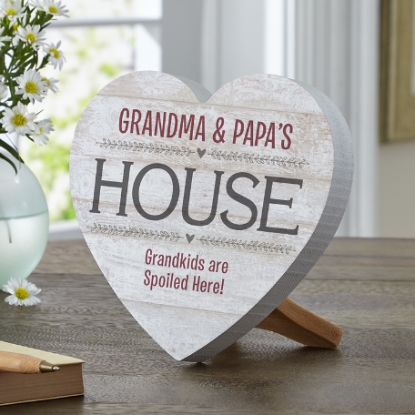 Grandparents House Wood Heart