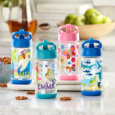 Personalised Name Pink Water Bottles Engraved Christmas Gift for Him Her Kids 