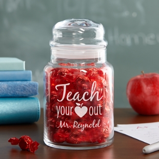 Teach Your Heart Out Glass Sweets Jar