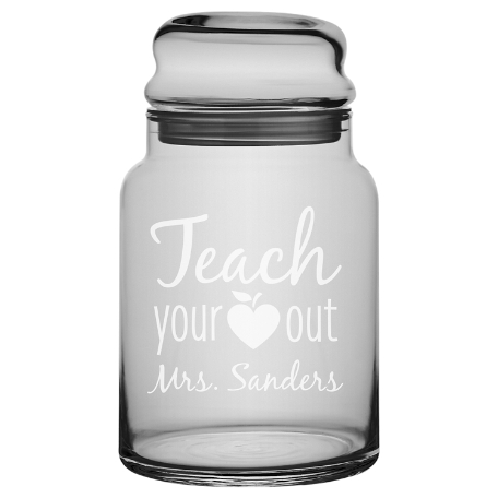 Teach Your Heart Out Glass Treat Jar w/out Candy