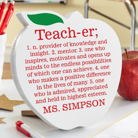 Teacher Definition Mini Wood Apple