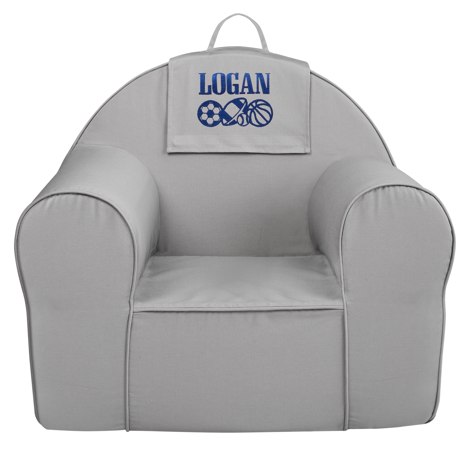 Embroidered Icon Take Along Chair Flap - Gray - Sports