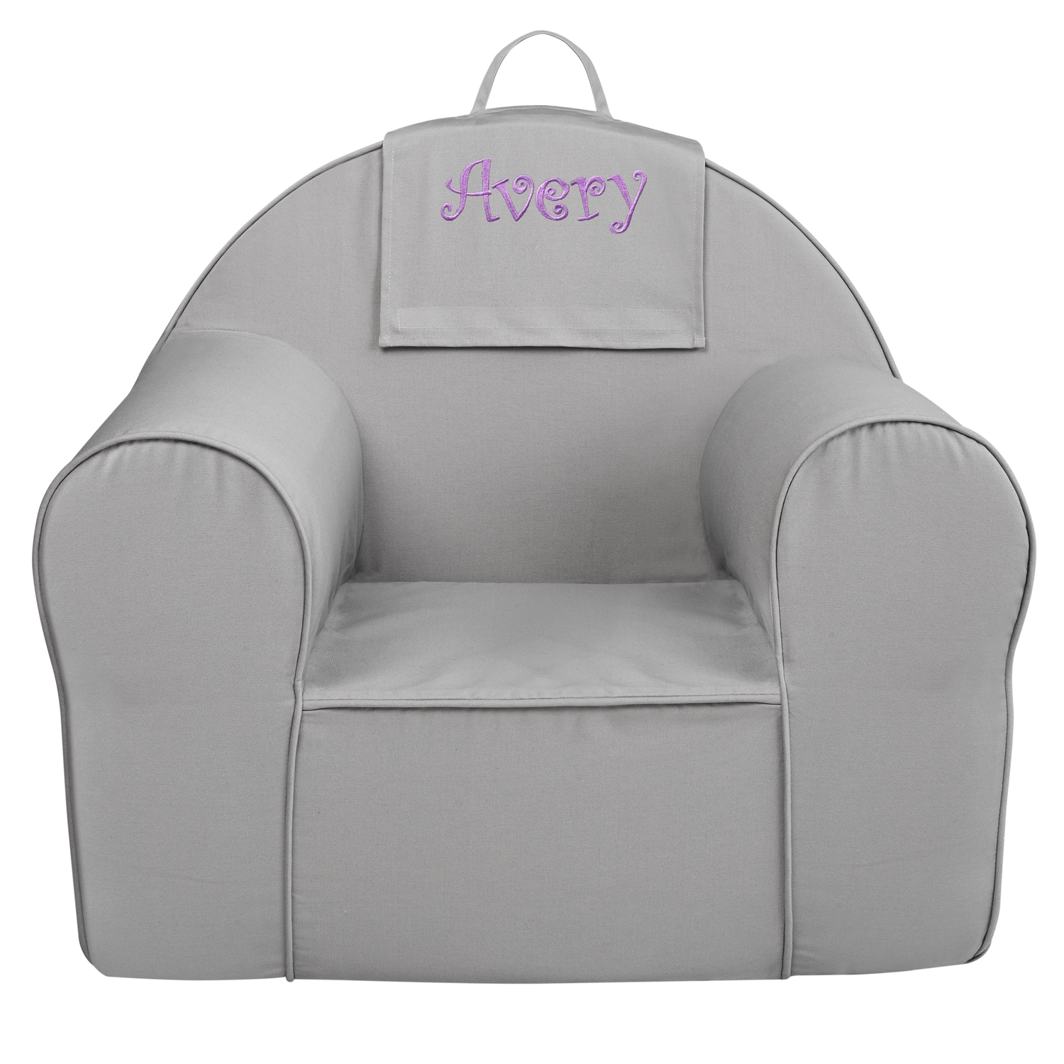 Take Along Chair Flap - Gray-Purple Thread