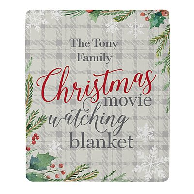 Christmas Movie Watching Plush Blanket - L