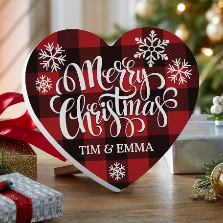 Cozy Christmas Wood Heart