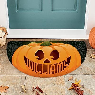 Pumpkin Lantern Half Round Doormat