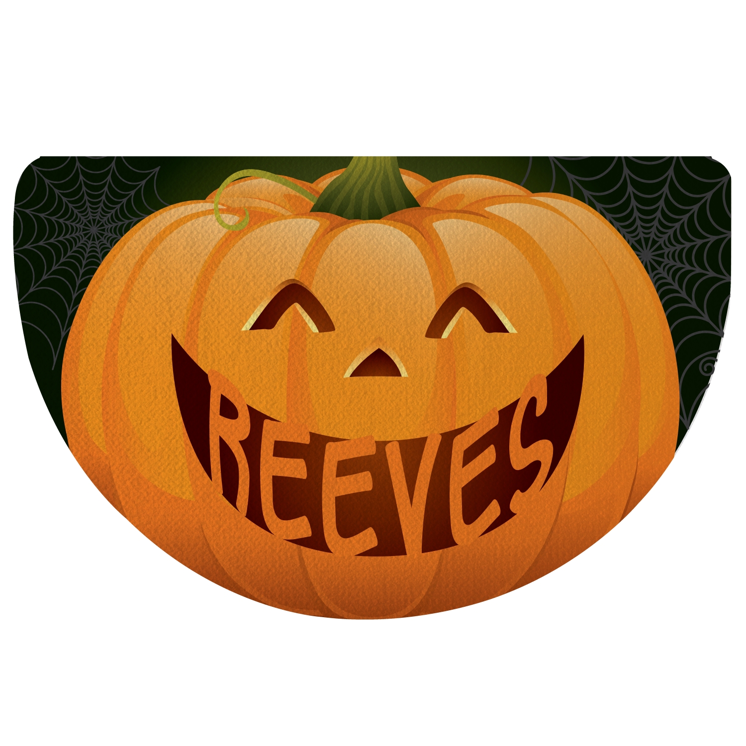 Jack-o-Lantern Pumpkin Half Round Doormat