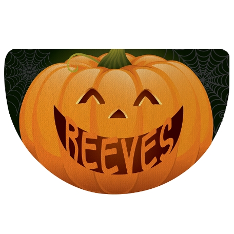 Jack-o-Lantern Pumpkin Half Round Doormat