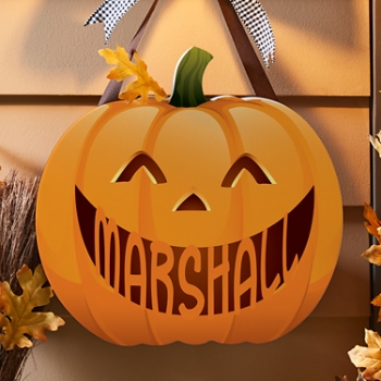 Jack-o-Lantern Hanging Wood Sign