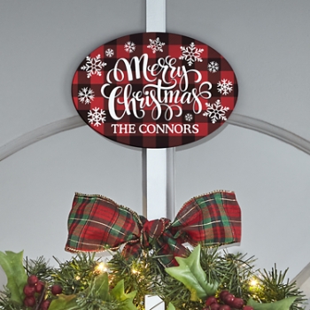 Cozy Christmas Wreath Holder with Plaque
