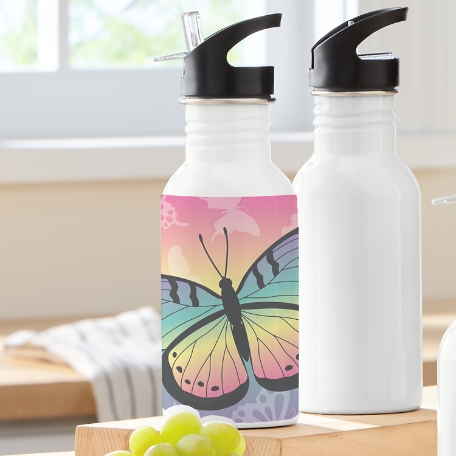 Fun Graphic Butterfly Water Bottle