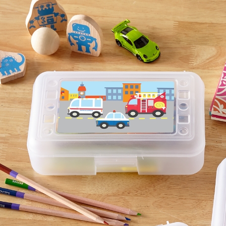 Fun Graphic Emergency Vehicles Pencil Case