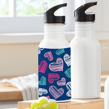Pretty Pattern Bright Hearts Water Bottle