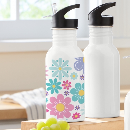Pretty Pattern Flowers Water Bottle