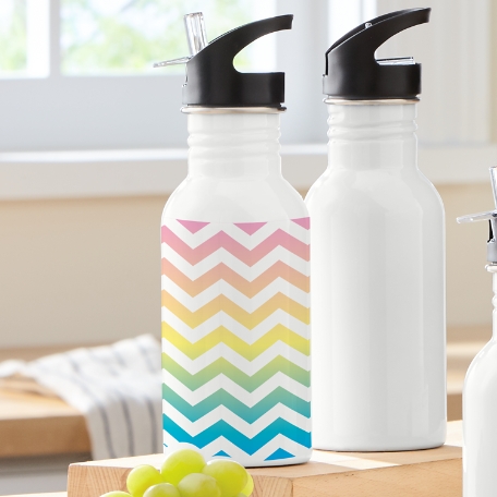 Pretty Pattern Rainbow Chevron Water Bottle