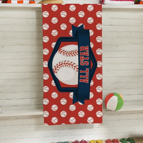 Sporty Fun Baseball Beach Towel