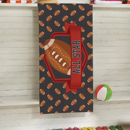 Sporty Fun Football Beach Towel