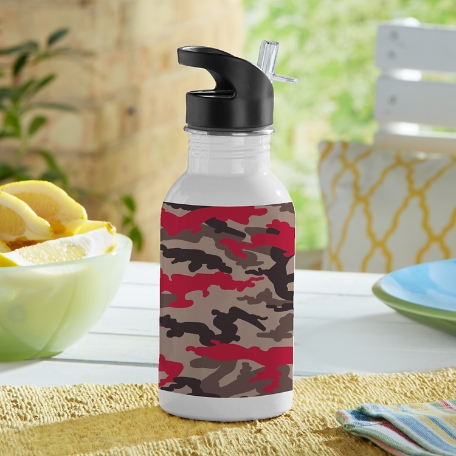Their Own Name Red Camo Water Bottle