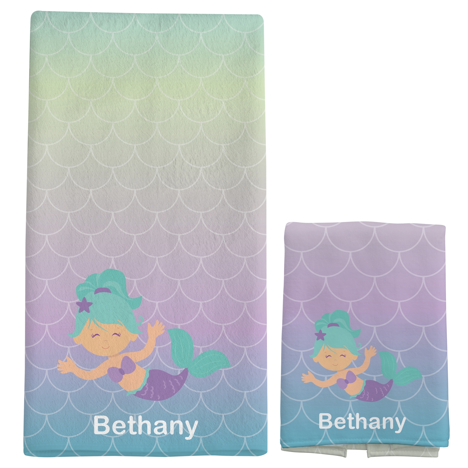 Aquatic Buddies Mermaid Bath Towel Set at Gifts