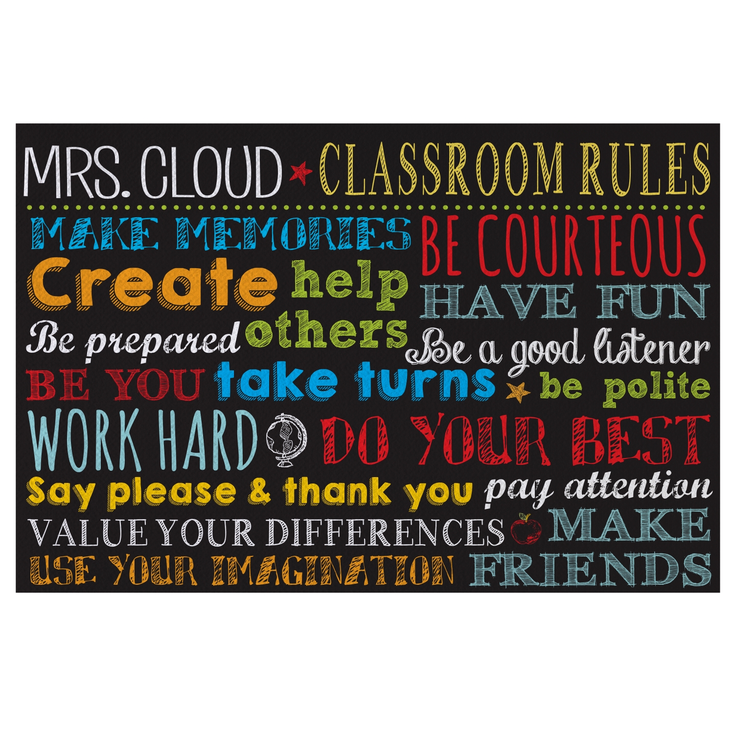 Classroom Rules Doormat-24x36