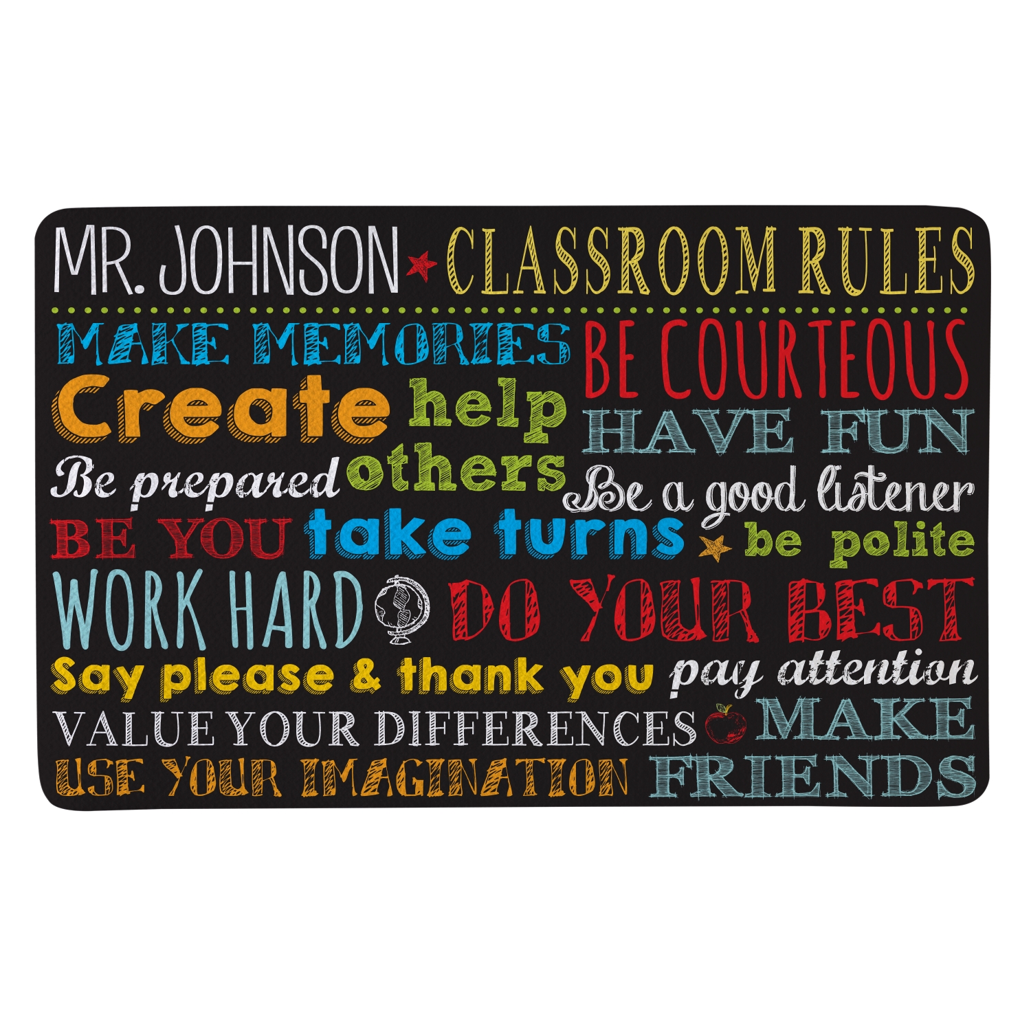 Classroom Rules Doormat-17x27