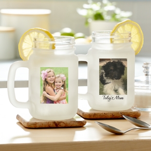 Personalized Old Fashion Mason Jar Drinking Glasses - Set of 4