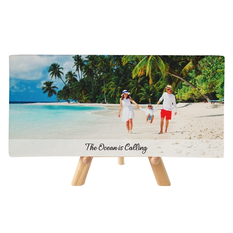 Picture-Perfect Photo w/Message Mini Canvas on Easel-5x11