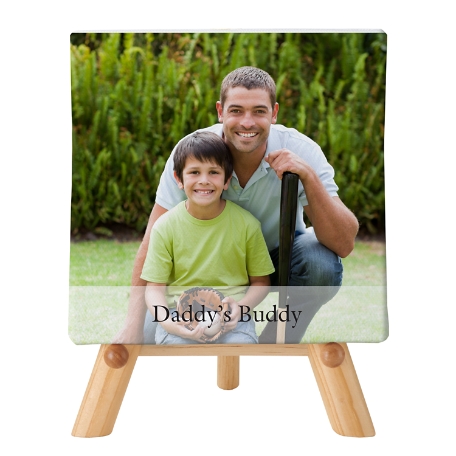 Picture-Perfect Photo w/Message Mini Canvas on Easel-5x5