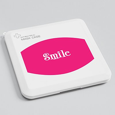 Create Your Own AntibacterialFace Mask Case - Hot Pink - White Fun Serif
