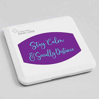Create Your Own Antibacterial Face Mask Case - Purple - Teal Script