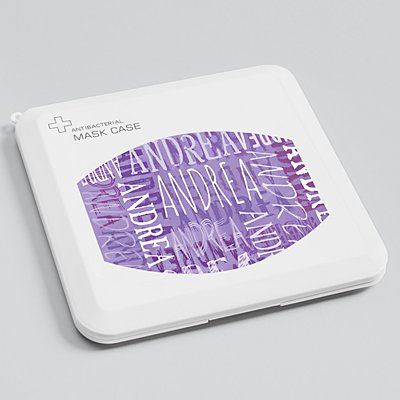 Signature Style Antibacterial Face Mask Case - Purple
